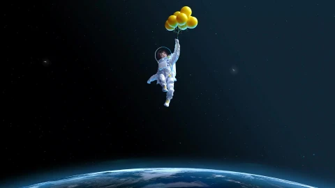 Space Girl With Balloons Live Wallpaper - Free Live Wallpaper