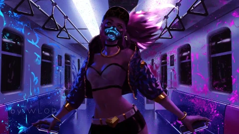KDA Akali by WLOP Live Wallpaper - Free Live Wallpaper