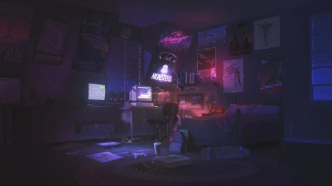 Retro Room Purple Live Wallpaper - Free Live Wallpaper