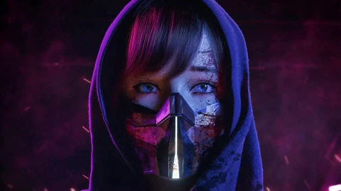 Girl With Blody Face and Meal Mask Live Wallpaper - Free Live Wallpaper