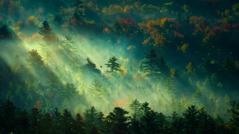 In he Early Morning Forest Live Wallpaper - Free Live Wallpaper