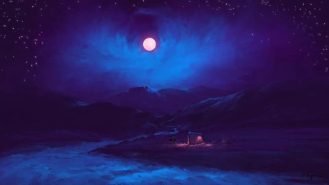 Moon Night and Camping Live Wallpaper - Free Live Wallpaper