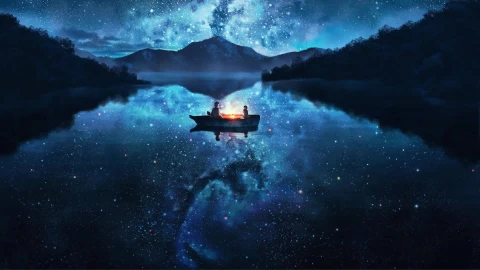 Anime Scenery Lake Night Stars Live Wallpaper - Free Live Wallpaper