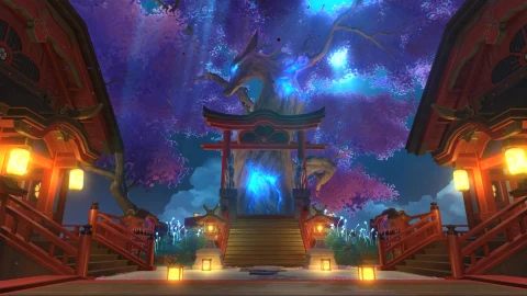 Inazuma Sakura Tree Genshin Impact Live Wallpaper - Free Live Wallpaper