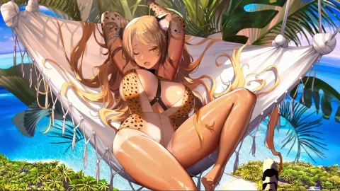Wery Cute Kitty Girl in Summer Live Wallpaper - Free Live Wallpaper