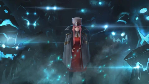 Zero Two Girl And Shadow Monsters Anime Girl Live Wallpaper - Free Live Wallpaper