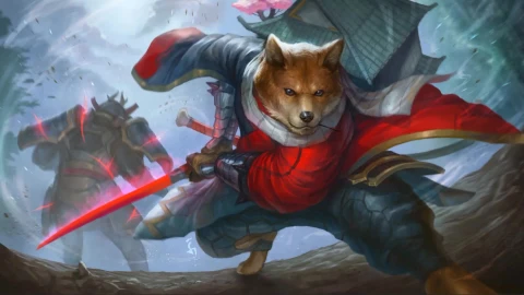 Samurai Doge With Red Sword Live Wallpaper - Free Live Wallpaper