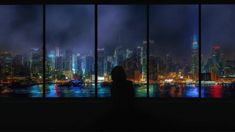 Rainy Night City 雨の夜の街 Live Wallpaper - Free Live Wallpaper