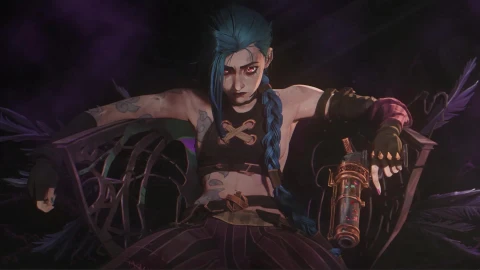 Jinx Arcane In Chair With Gun Live Wallpaper - Free Live Wallpaper