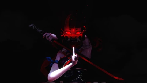 Little Samurai Girl With Sword Live Wallpaper - Free Live Wallpaper