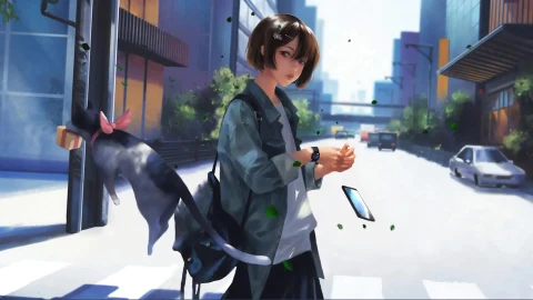 Cat Floating Anime Girl Neko Live Wallpaper - Free Live Wallpaper