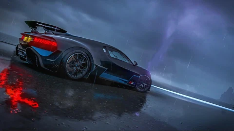 Bugatti Veyron Car In Rain Live Wallpaper - Free Live Wallpaper