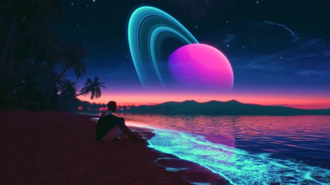 Live Wallpaper Beach Retro Waves - Free Live Wallpaper