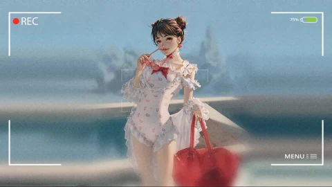 Girl In White And Red Live Wallpaper - Free Live Wallpaper
