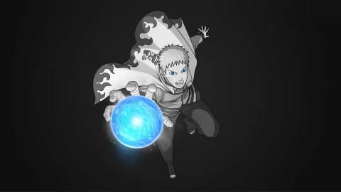 Anime Hokage Naruto Uzumaki Rasengan Black And White Live Wallpaper - Free Live Wallpaper
