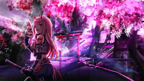 Zero Two - Darling In The Franxx - Mask Live Wallpaper - Free Live Wallpaper