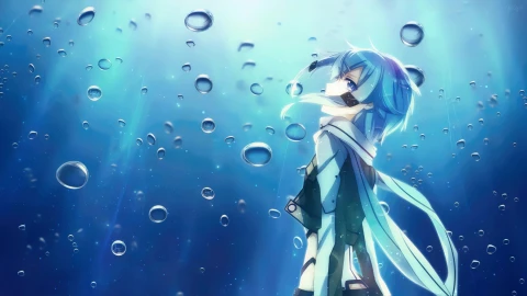 Asada Shino Under The Water Sword Art Online 4k Live Wallpaper - Free Live Wallpaper