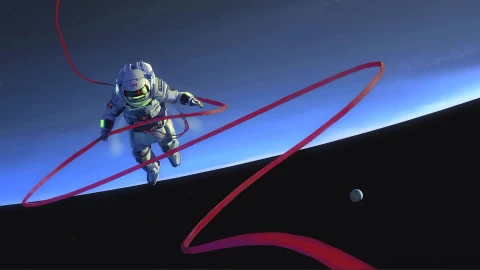 Astronaut In Black Space Wih Planet Live Wallpaper - Free Live Wallpaper