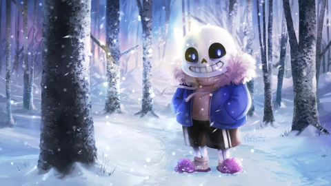 Sans In The Snow Forest Undertale 4k Live Wallpaper - Free Live Wallpaper