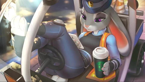 Zootopia Judy Hopps Coffe Break Cartoon Live Wallpaper - Free Live Wallpaper