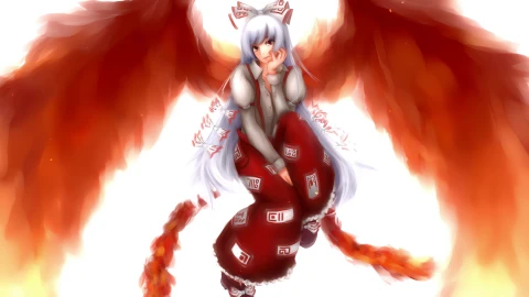 Fujiwara No Mokou Touhou Project Red Wings 4k Live Wallpaper - Free Live Wallpaper