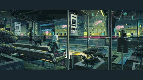 Pixel Lonely Rain - Kirokaze Live Wallpaper - Free Live Wallpaper