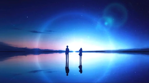 Ethereal Horizon Blue Boy And Girl Live Wallpaper - Free Live Wallpaper