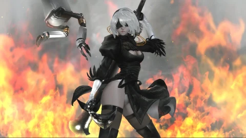 Automata Nier Series By Raikoart Animated Video Background - Free Live Wallpaper