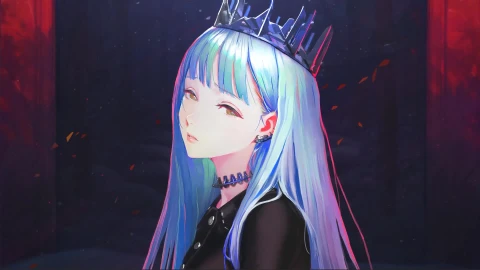 Anime Girl Blue Hair Video Animated Desktop Background - Free Live Wallpaper