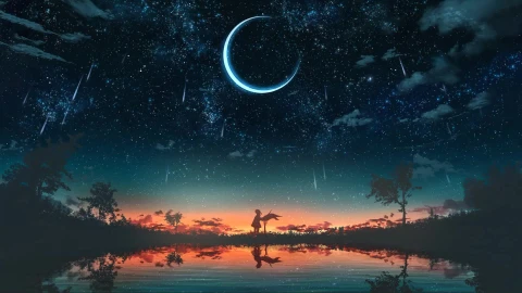 Cool Moon Shower Night Desktop Live Wallpaper - Free Live Wallpaper