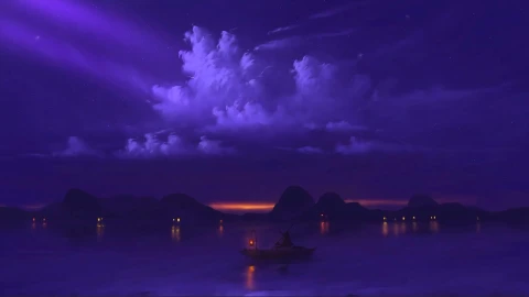 Cool Relaxing By The Waves In Boat At Night Desktop Live Wallpaper - Free Live Wallpaper