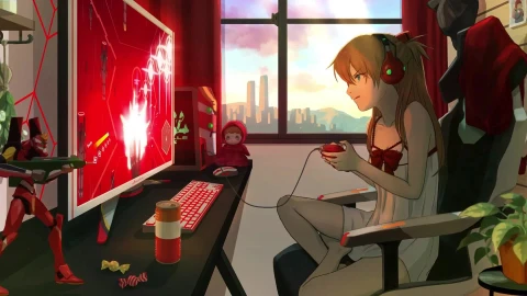 asuka langley soryu gamer live wallpaper - Free Live Wallpaper