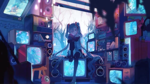 Melancholic Miku Hatsune Miku Vocaloid Anime Live Wallpaper - Free Live Wallpaper