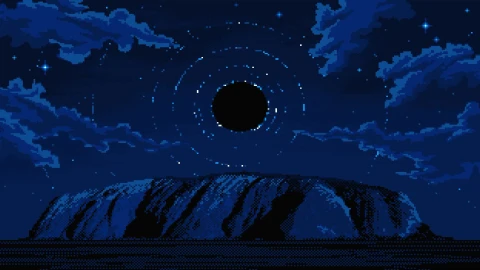 Uluru Blackhole Rise Pixel Live Wallpaper - Free Live Wallpaper