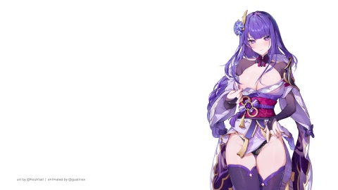 Raiden Shogun Genshin Impact Houkisei Light Mode Anime 4K Live Wallpaper - Free Live Wallpaper