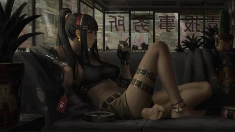 Rain And Girl With Cigarette Live Wallpaper - Free Live Wallpaper