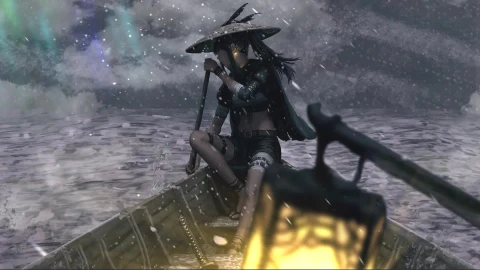 Snow And Girl In The Boat Live Wallpaper - Free Live Wallpaper