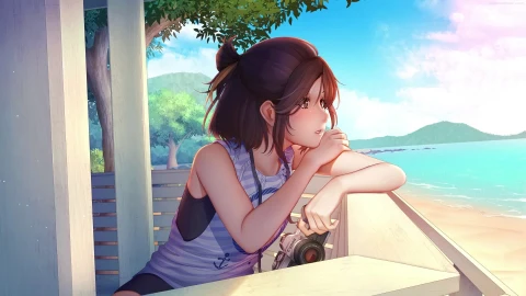 PC Animated Beach Summer Girl Live Wallpaper - Free Live Wallpaper
