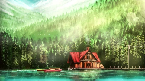 PC Animated Cabin Lake Live Wallpaper - Free Live Wallpaper