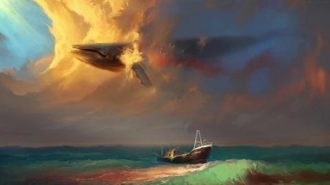PC Animated Fantasy Whale in the Clouds Live Wallpaper - Free Live Wallpaper