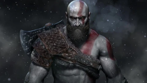 PC Animated Kratos Snow Flakes Live Wallpaper - Free Live Wallpaper