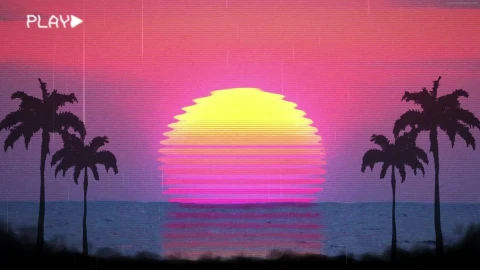 PC Animated Lofi Sunset VHS Live Wallpaper - Free Live Wallpaper