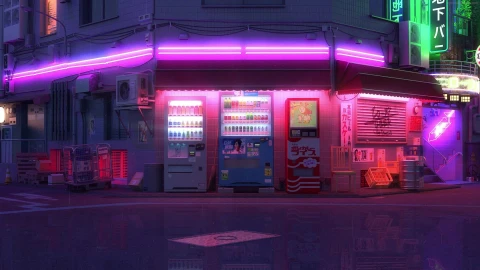PC Animated Lofi Vending Machines Live Wallpaper - Free Live Wallpaper