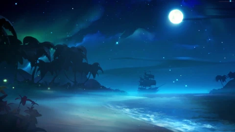 PC Animated Night Pirate Ship Live Wallpaper - Free Live Wallpaper