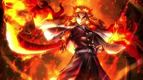 PC Animated Rengoku Fire Blades Live Wallpaper - Free Live Wallpaper