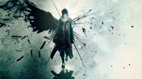 PC Animated Sasuke Uchiha Wing Anime Live Wallpaper - Free Live Wallpaper