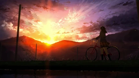 PC Animated Sunset School Girl Live Wallpaper - Free Live Wallpaper