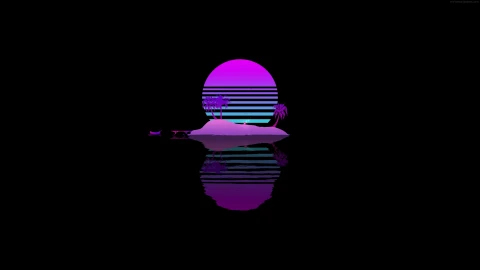PC Minimalistic Retro Island 4K Live Wallpaper - Free Live Wallpaper