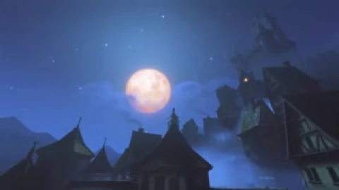 Eichenwalde Halloween Castle and Moon Overwatch Live Wallpaper - Free Live Wallpaper