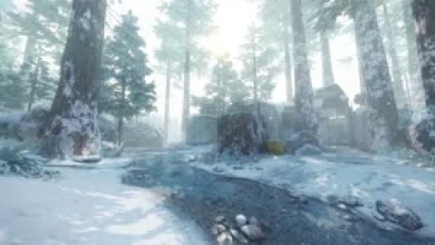 Redwood Snow Stream Live Wallpaper - Free Live Wallpaper